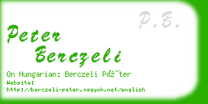peter berczeli business card